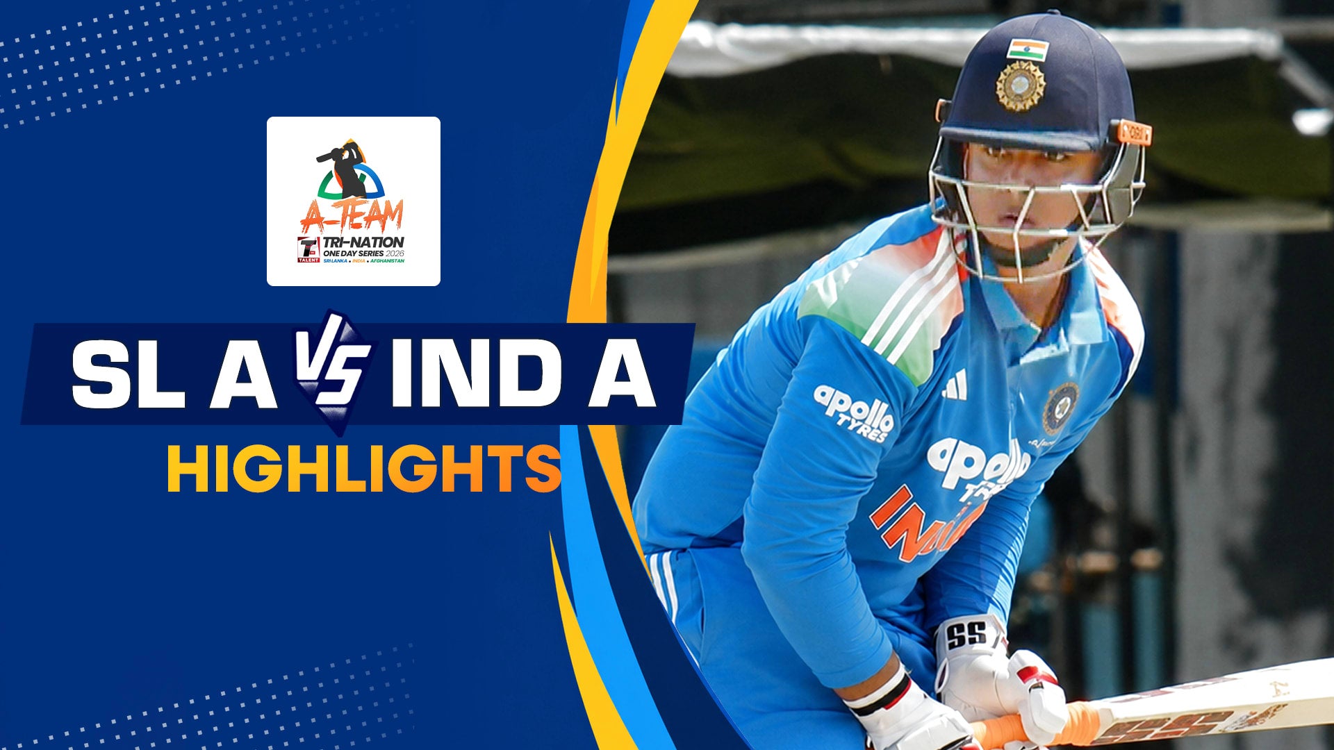 Sri Lanka A vs India A - Highlights - 9 Jun 2026 on Sony LIV