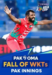 Fall of Wickets - Pakistan - 12 Sep 2025 on Sony LIV