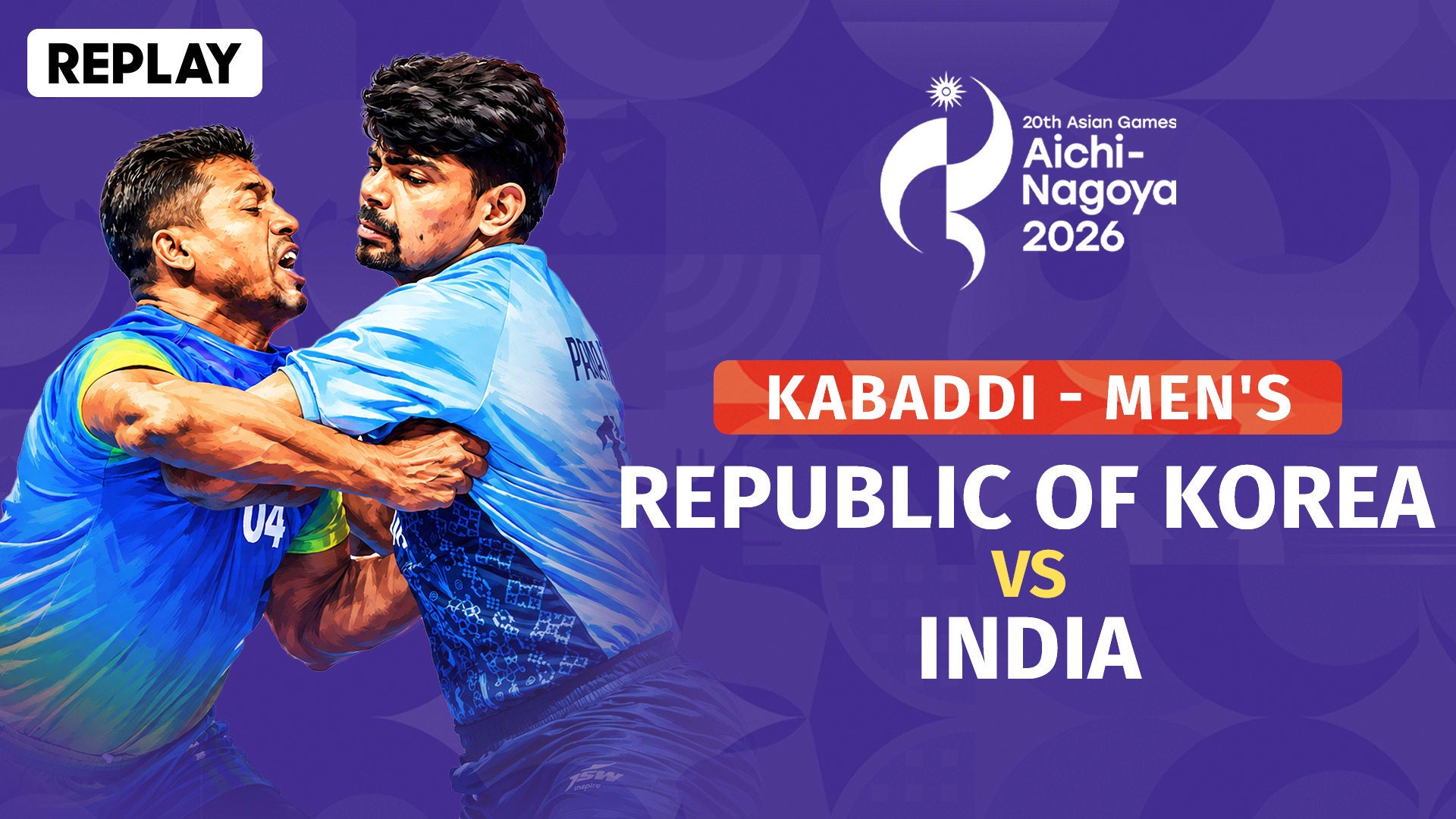 Republic Of Korea vs India - Men's Kabaddi - Replay - 22 Sep 2026 on Sony LIV