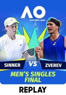 Replay - Sinner vs Zverev - Final - 26 Jan 2025 on Sony LIV