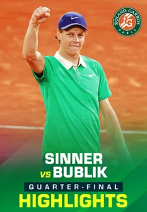 Sinner vs Bublik - Quarter-final - Highlights - 4 Jun 2025 on Sony LIV
