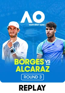 Replay - Borges vs Alcaraz - Round 3 - 17 Jan 2025 on Sony LIV