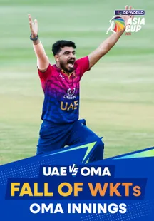 Fall of Wickets - Oman - 15 Sep 2025 on Sony LIV