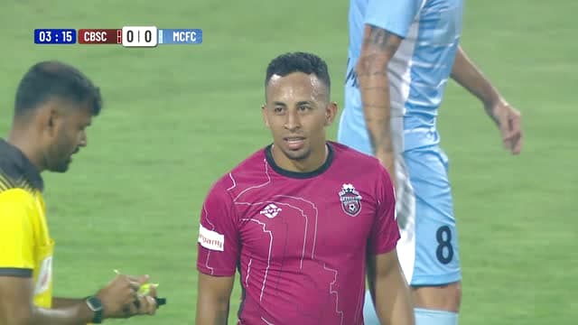 Yellow Card! Early Yellow Card Brandished For A Cynical Off-The-Ball Trip In The Opening Minutes on Sony LIV