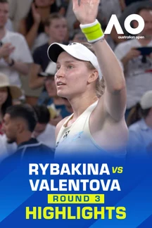 Rybakina vs Valentova - Round 3 - Highlights - 24 Jan 2026 on Sony LIV