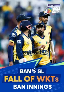 Fall of Wickets - Bangladesh - 13 Sep 2025 on Sony LIV